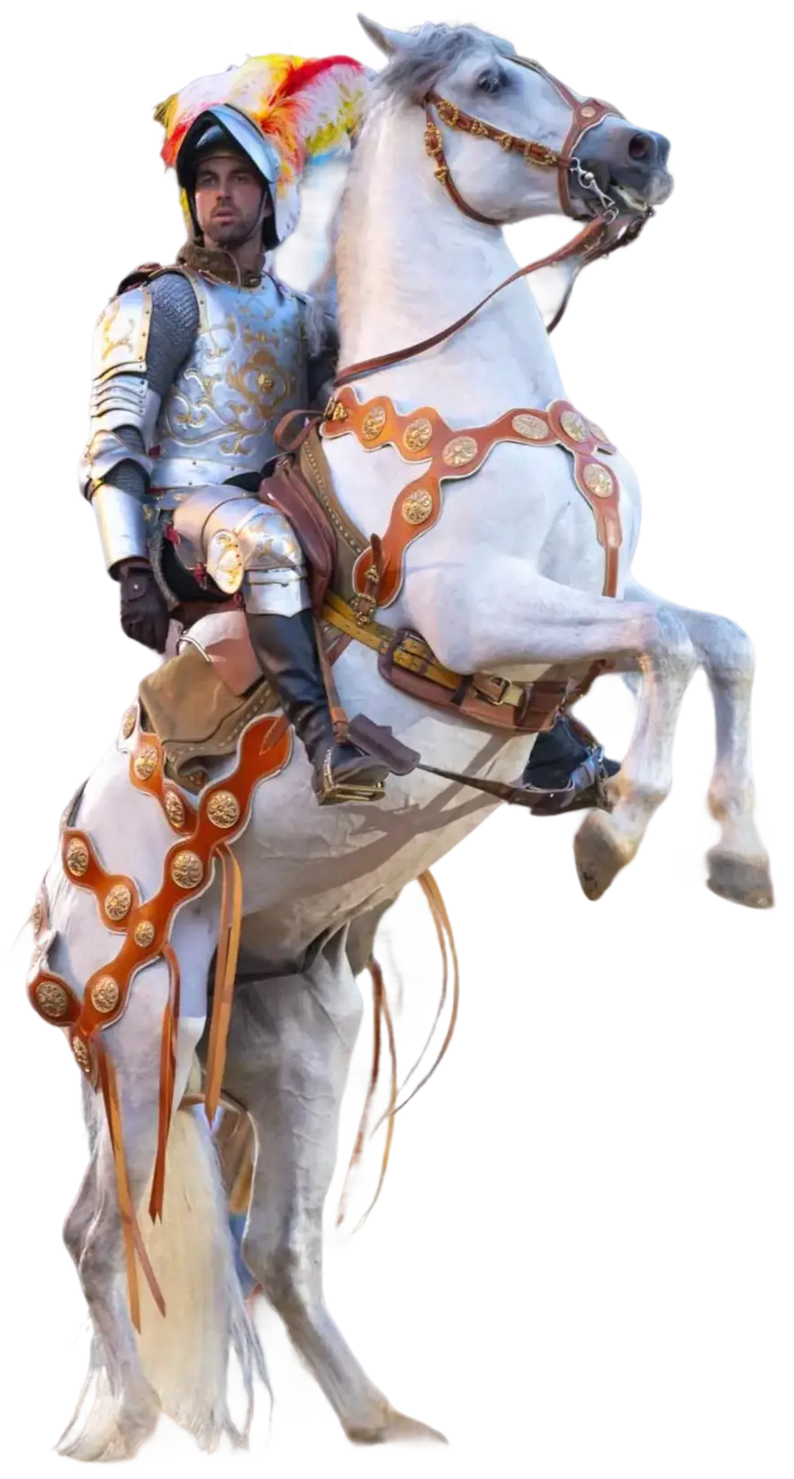 Ritter auf aufsteigenden Pferd