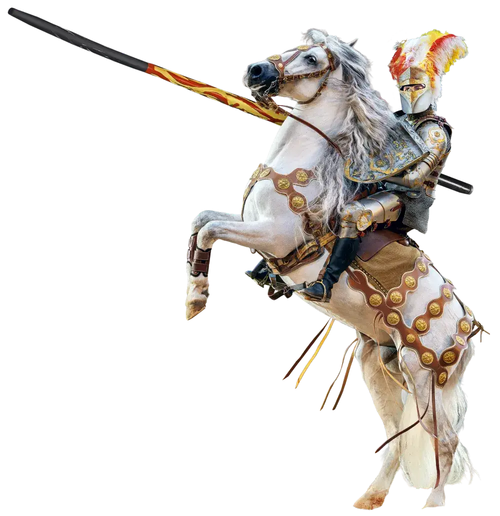 Ritter auf steigendem Pferd